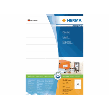 Etikett HERMA premium A4 70x25,4(3300)