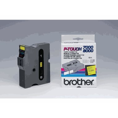 Tape Brother TX651 24mmx15m sort/gul