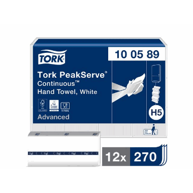 Tork PeakServe Advanced er 1-lags mykt hndtrkepapir for H5