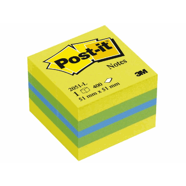 Post-it kube 51x51mm gul/grnn