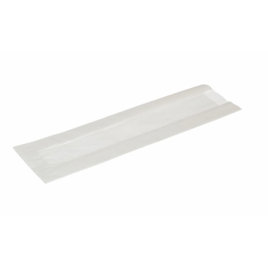 Baguettepose 10/5x36cm. Hvit papir med vindu en side   ( 500