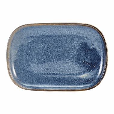 Terra Porcelain Aqua Blue Rect.Plate 24x16,5cm