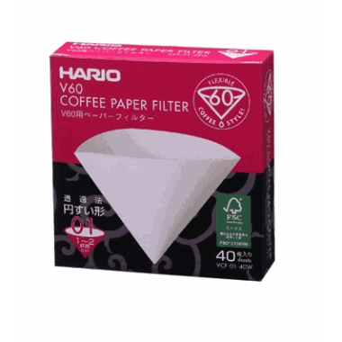 Hario V60 Papirfilter 01 - 40stk x 10pk